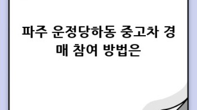 파주 운정/당하동 중고차 경매: 현명한 선택을 위한 완벽 가이드